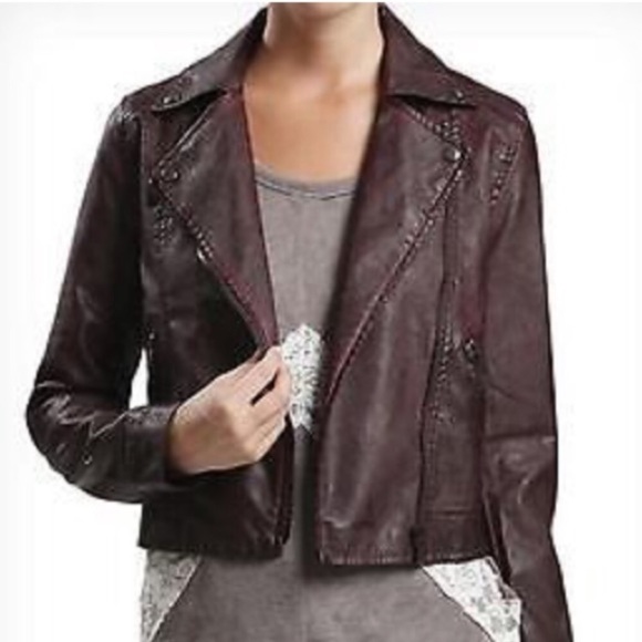 Blu pepper pleather jacket burgundy only wore once - Picture 2 of 8
